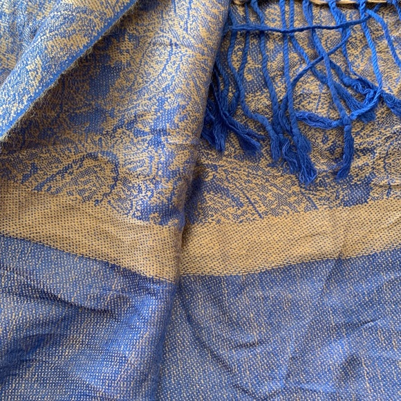 100% Pashmina Scarf 😍 Tassel Wide Long Purple Royal Blue Rose Gold Paisley Print - Picture 2 of 5